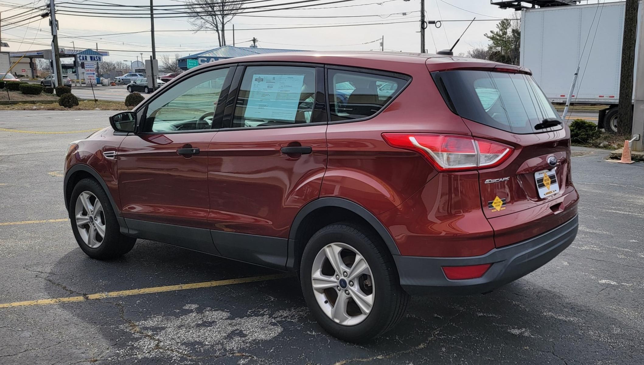 2014 Ruby Red /Black Ford Escape S (1FMCU0F72EU) with an 4-Cyl, 2.5 Liter engine, Automatic transmission, located at 341 N White Horse Pike, Lawnside, NJ, 08045, (856) 262-9500, 39.855621, -75.027451 - INTERIOR Front head room	40 " Rear head room	39 " Front shoulder room	56 " Rear shoulder room	55 " Front hip room	55 " Rear hip room	52 " Front leg room	43.1 " Rear leg room	36.8 " Luggage capacity	34.3 Cu.Ft. Maximum cargo capacity	67.8 Cu.Ft. Standard seating	5 EXTERIOR Length	178.1 " - Photo #3